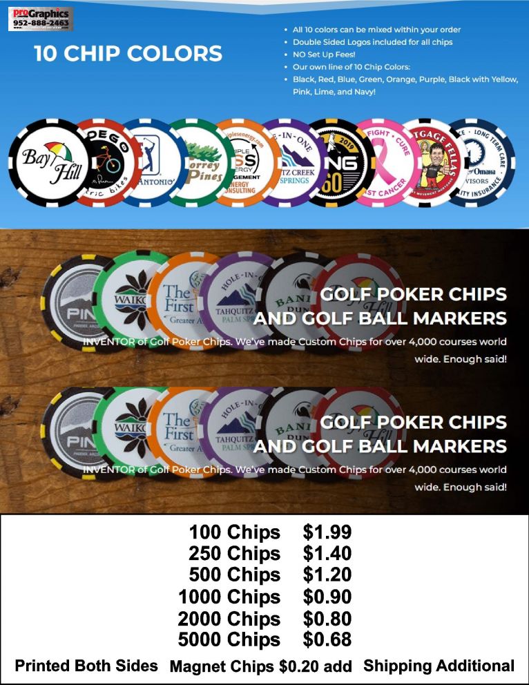 High Quality Poker Chip Business Card-Golf Ball Markers